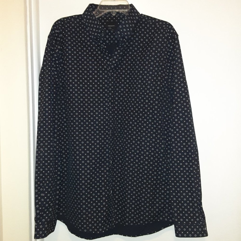 H&M Button-Up Dress Shirt -Dark Navy Blue - Men's Size XL